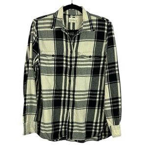 Denim & Supply Ralph Lauren Plaid Cotton Flannel Roll Tab Sleeve Shirt Large